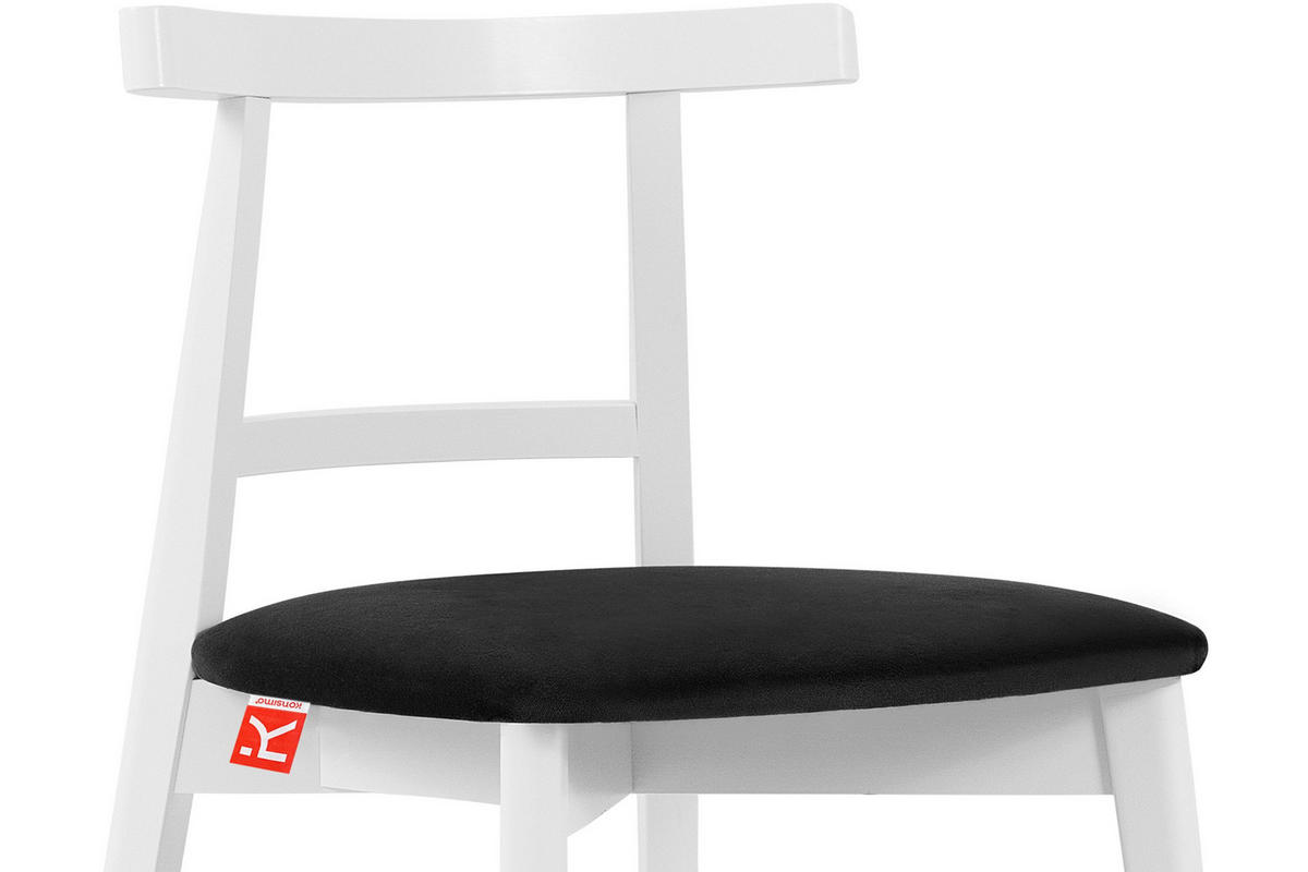 ESSTISCHSTÜHLE LILIO 2 St Vintage, Schwarz / weiß - Schwarz/Weiß, Holz/Textil (47/76/45cm) - KONSIMO®