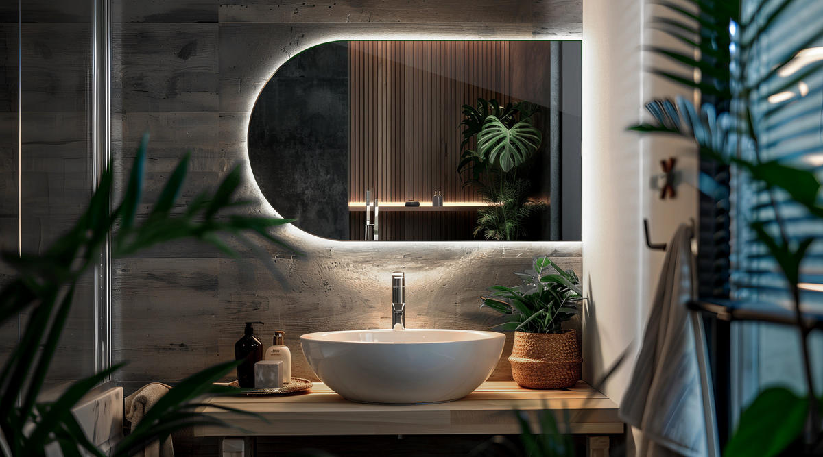 LED SPIEGEL 60 x 100 cm Unregelmäßige Form Kaltweiß 6500K - Transparent, Glas (60/100/0.4cm) - TULUP