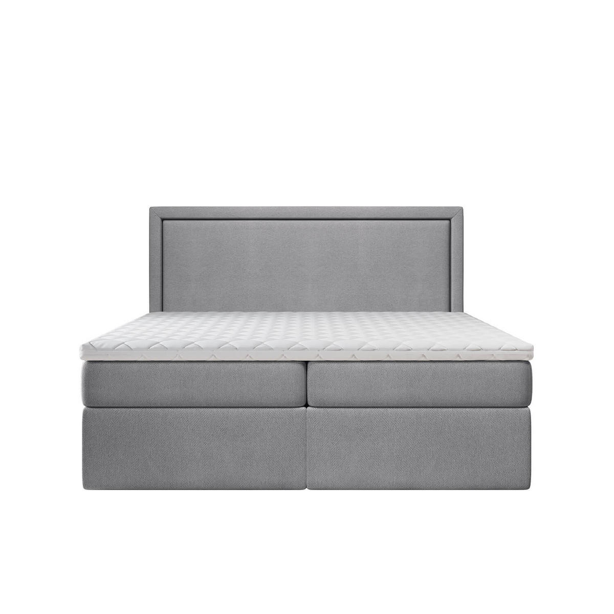 BOXBETT Jodan 120/200 cm Grau im Megan Stoff - Schwarz/Grau, Holz/Holzwerkstoff (120/200cm) - AltaBeds