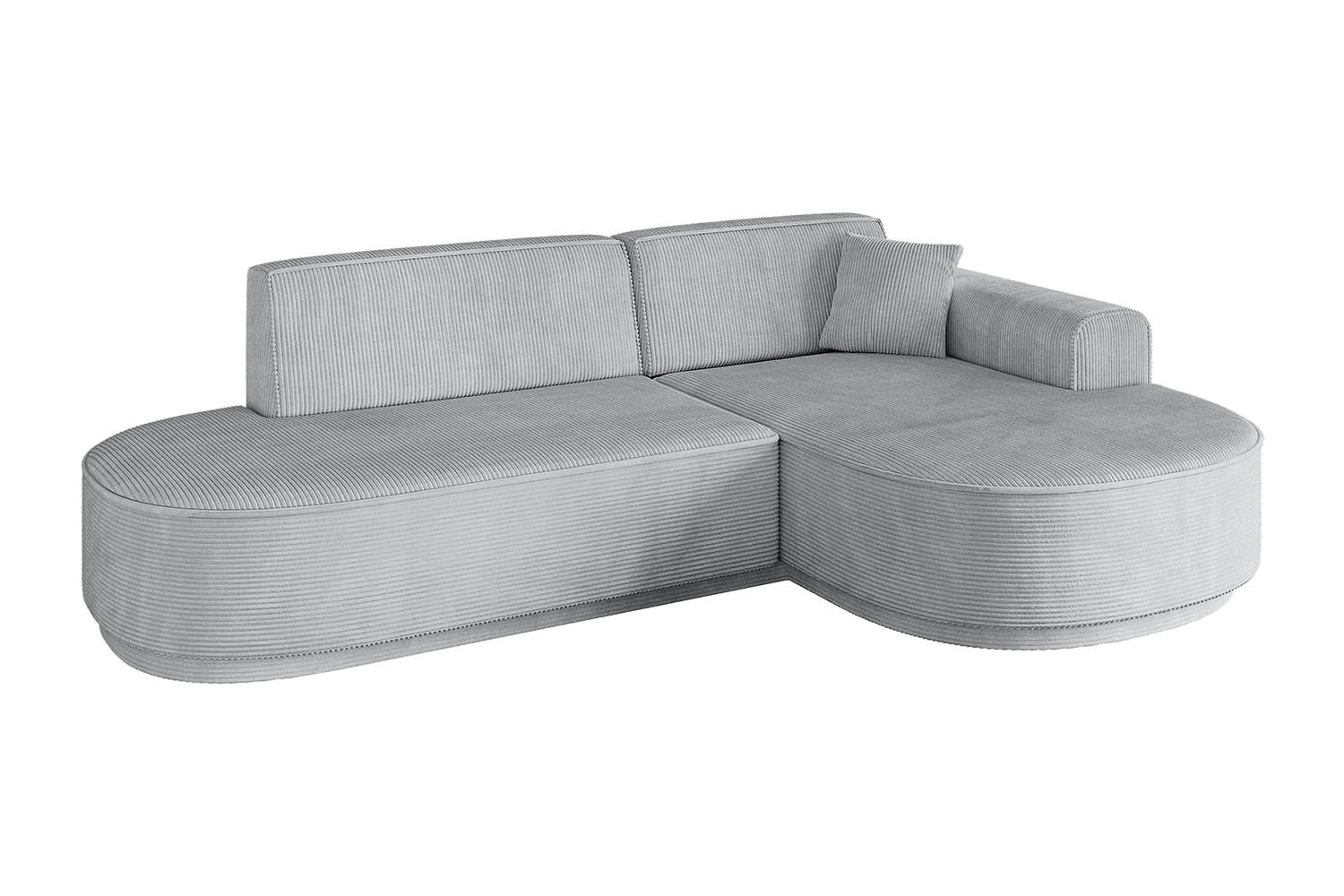 ECKSOFA Ottomane Rechts MARI-L1-v3 - 243x171x83 cm Grau Cord - Schwarz/Grau, Holzwerkstoff/Kunststoff (171/243cm) - ALTDECOR