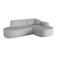 ECKSOFA Ottomane Rechts MARI-L1-v3 - 243x171x83 cm Grau Cord - Schwarz/Grau, Holzwerkstoff/Kunststoff (171/243cm) - ALTDECOR
