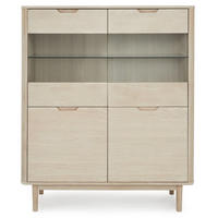 HIGHBOARD Eiche massiv - Eichefarben, Holz (123/146/45cm) - Furnhouse