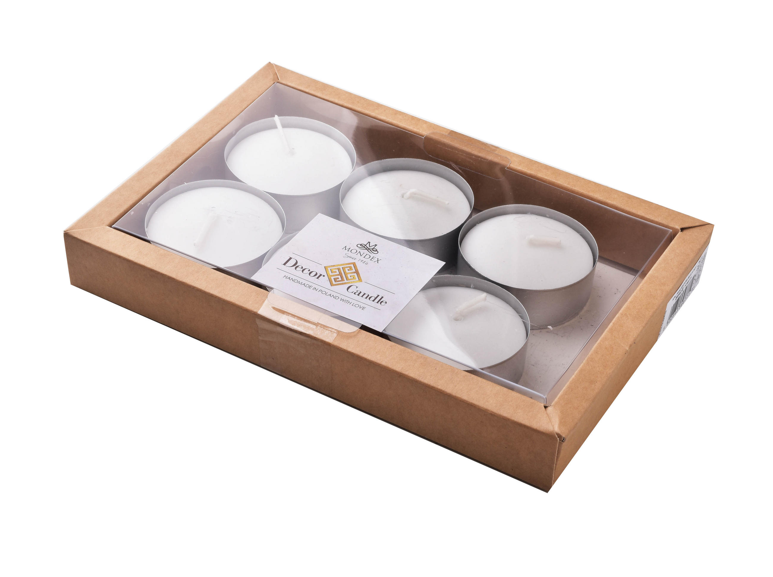TEELICHTER Basic Weiß 22.5/15.5/3 cm - Weiß, Naturmaterialien (15.5/3/22.5cm) - Mondex