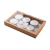 TEELICHTER Basic Weiß 22.5/15.5/3 cm - Weiß, Naturmaterialien (15.5/3/22.5cm) - Mondex