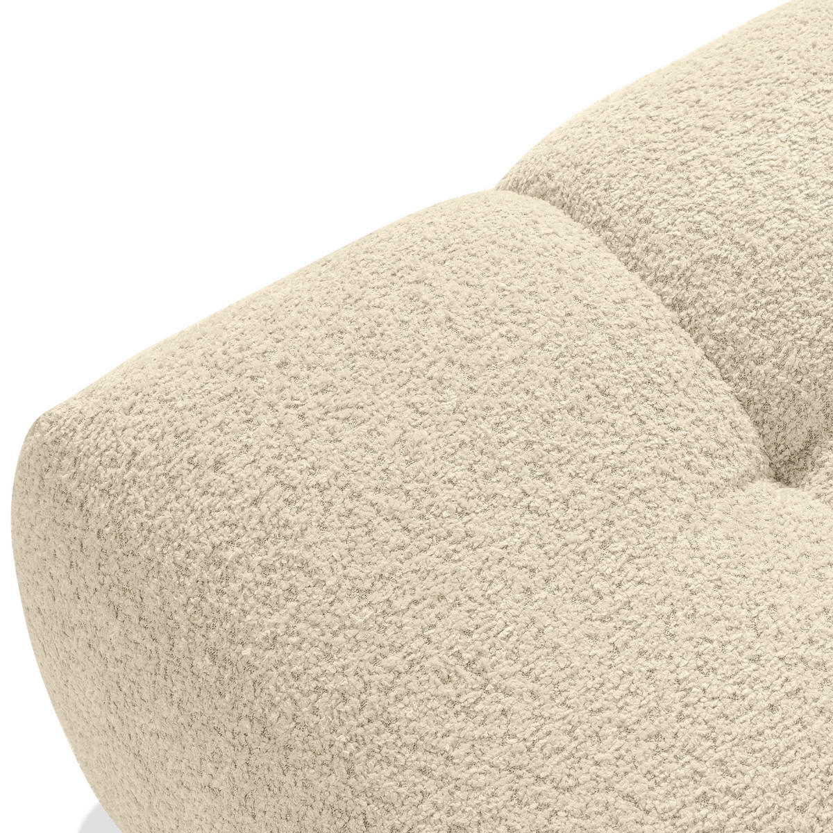 POUF RAVIA, Bouclé, Hellbeige - Beige, Holz/Textil (96/45/50cm) - KONSIMO®