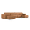 WOHNLANDSCHAFT Strukturstoff Stoff Orange - Terra cotta/Schwarz, Kunststoff/Textil (404/80/167cm) - Makamii