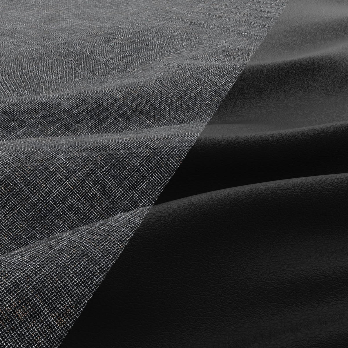 ECKSOFA MIT SCHLAFFUNKTION LUNA, Schwarz + Schwarz - Schwarz, Textil (231/140cm)