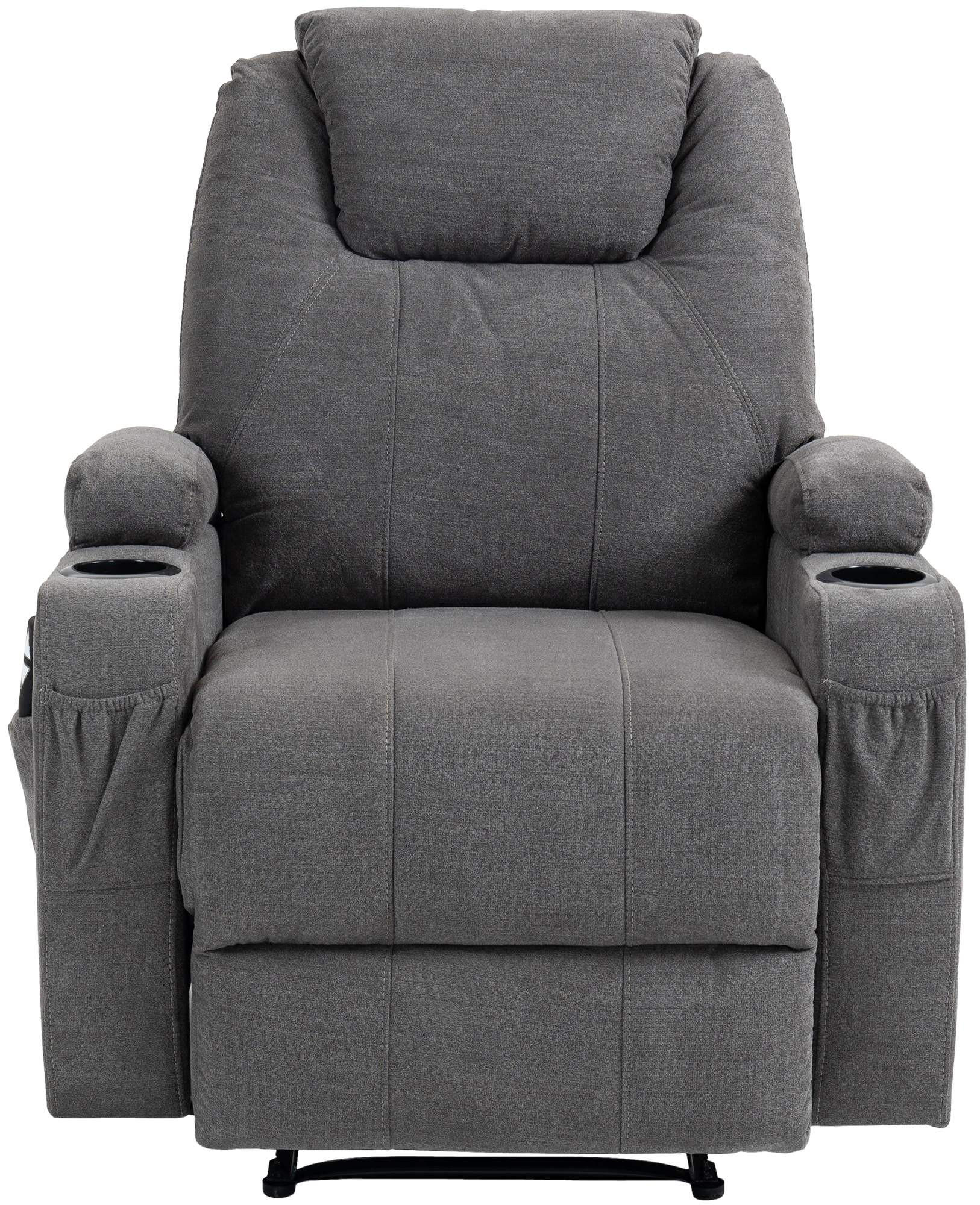 SESSEL Stoff grau - Schwarz/Grau, Textil/Metall (83/105/94cm) - CLP