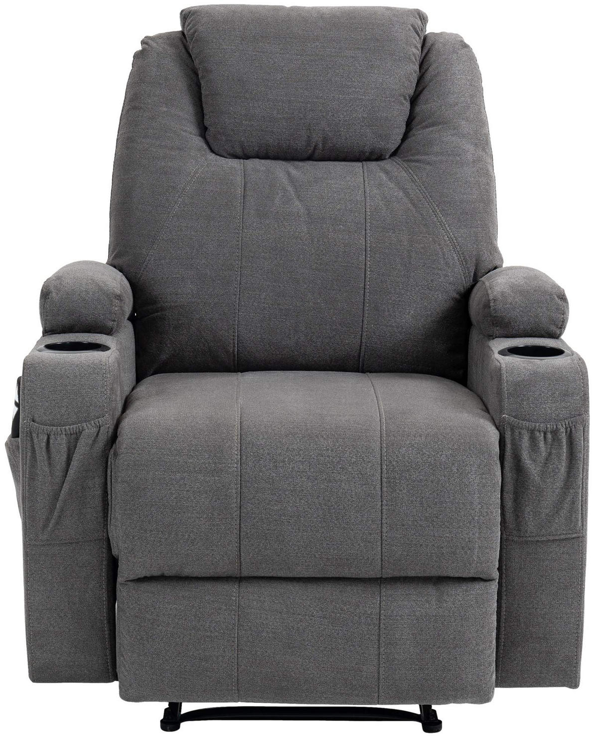 SESSEL Stoff grau - Schwarz/Grau, Textil/Metall (83/105/94cm) - CLP