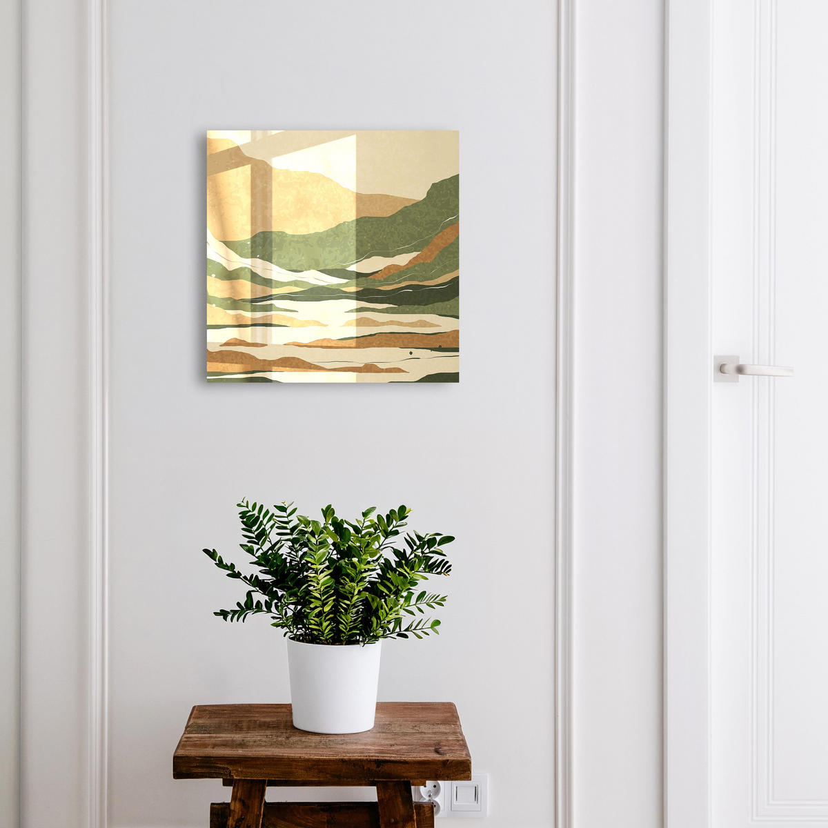 SCHLÜSSELBOX Weiß 30x30 cm – Türöffnung nach rechts - Bergfrieden - Beige, Metall (30/30/5cm) - TULUP