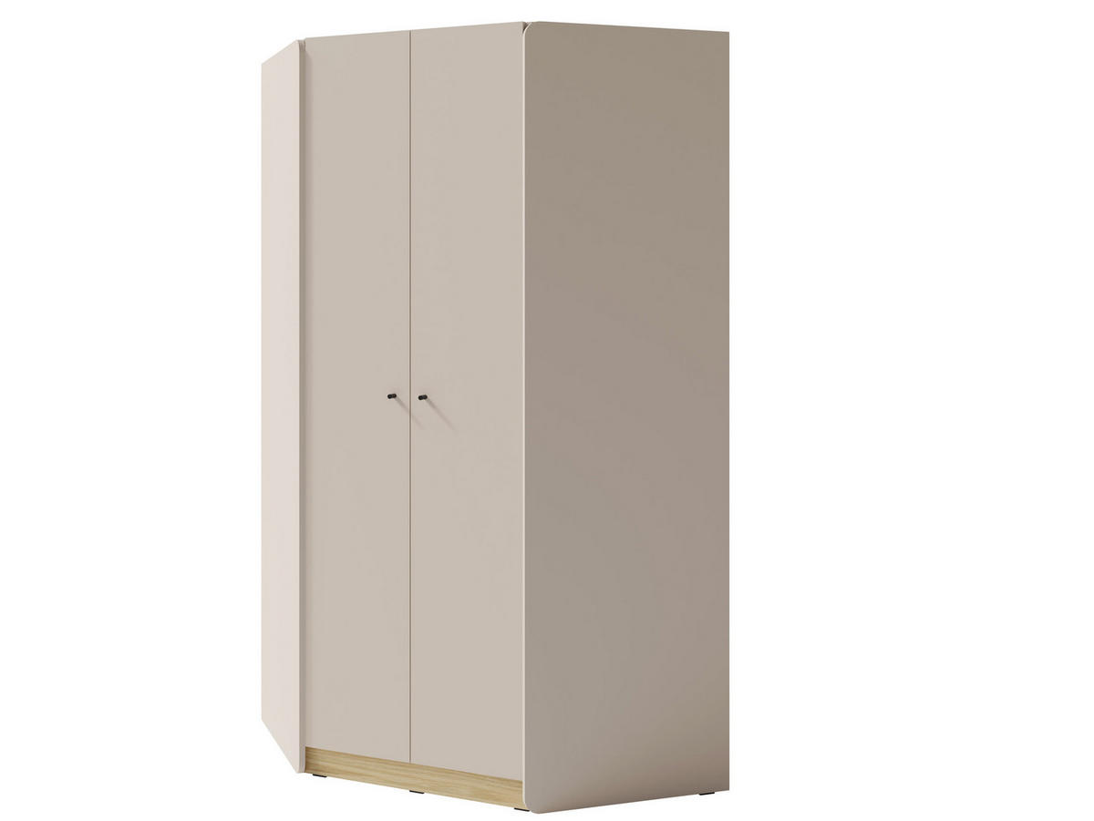 DREHTÜRENSCHRANK VETTA 95/195/95cm 2-türig Beige - Eichefarben/Beige, Holzwerkstoff (95/195/95cm) - MASSENO