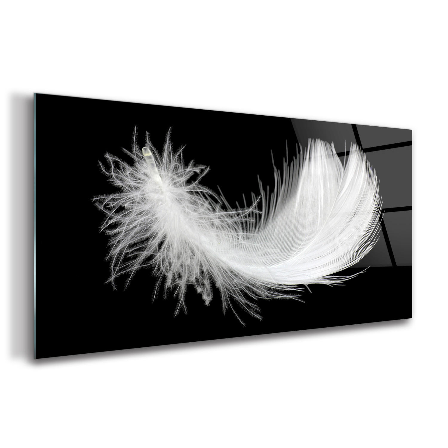 Tulup Glasbild Schwarz 140x70 cm