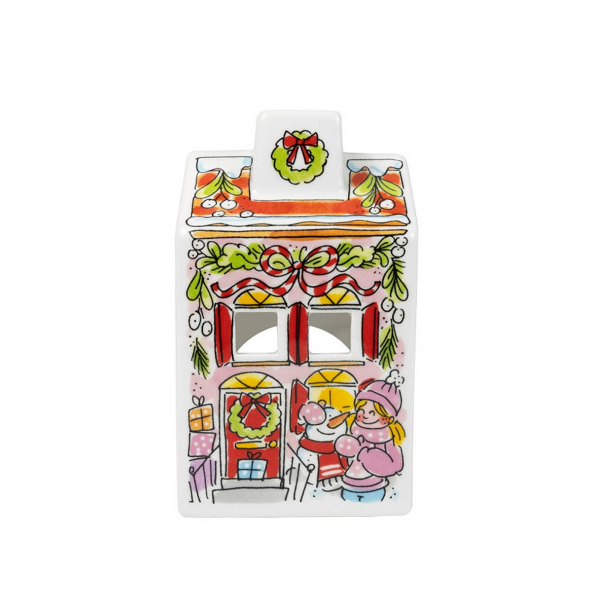 TEELICHTHALTER Weihnachten in Bunt - 14,5cm - Multicolor, Keramik (8.5/14.5/8.3cm) - Blond Amsterdam