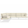 GARTENECKSOFA RAMBE 5-Sitzer mit Kissen, Weiß/Cremeweiß - Creme/Weiß, Textil/Metall (304/80/229cm) - KONSIMO®