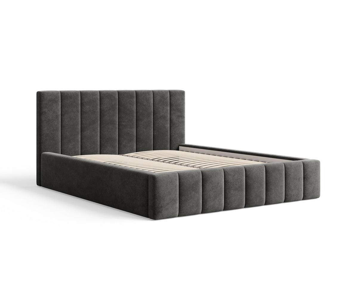 POLSTERBETT 01 160 x 200 cm – Flow – Bett mit Federmechanismus und Stauraum - Waldgrün, Holz (160/200cm) - ROYAL24_MARKT