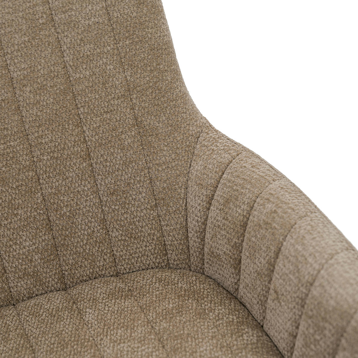 STUHL LUINO drehbar gepolsterter mit Steppung - beige - Chenille - Beige/Schwarz, Textil/Metall (58/87/60cm) - NEW HOME