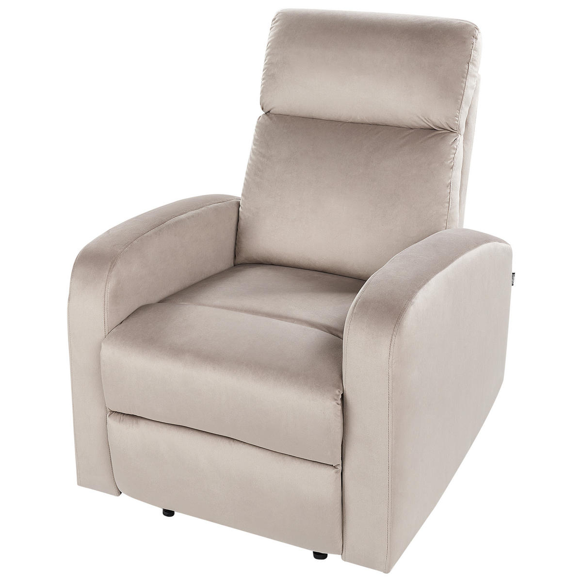 SESSEL Samtstoff taupe manuell verstellbar Verdal - Beige, Textil (76/102/62cm) - Beliani