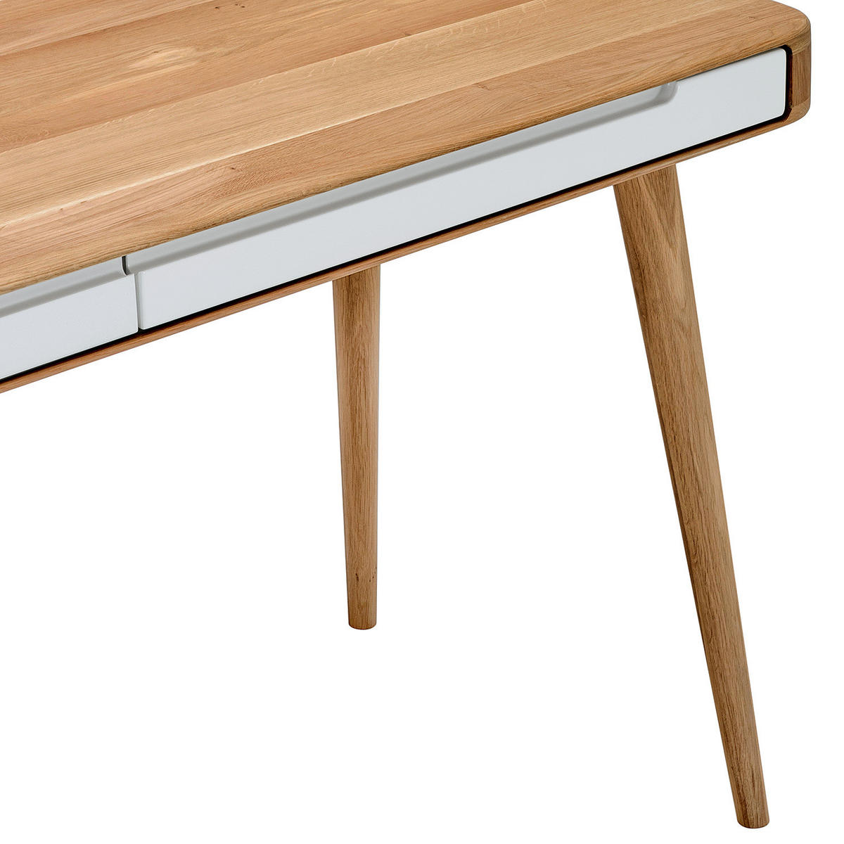 SCHREIBTISCH - Wildeiche teilmassiv, Weiß / Wildeiche - Eichefarben, Holzwerkstoff (60/140/75cm) - home24