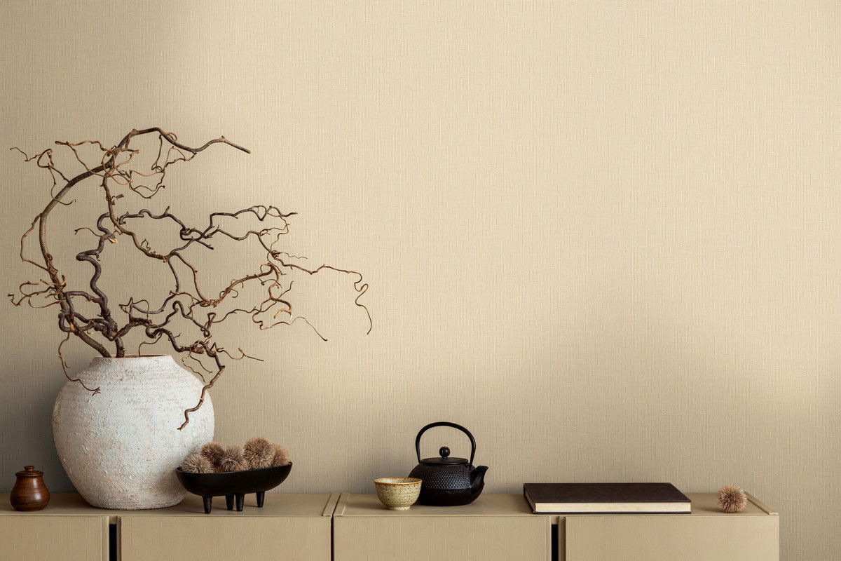 VLIESTAPETE Beige 53/1005 cm - Gelb, Textil (53/1cm) - KUNSTLOFT