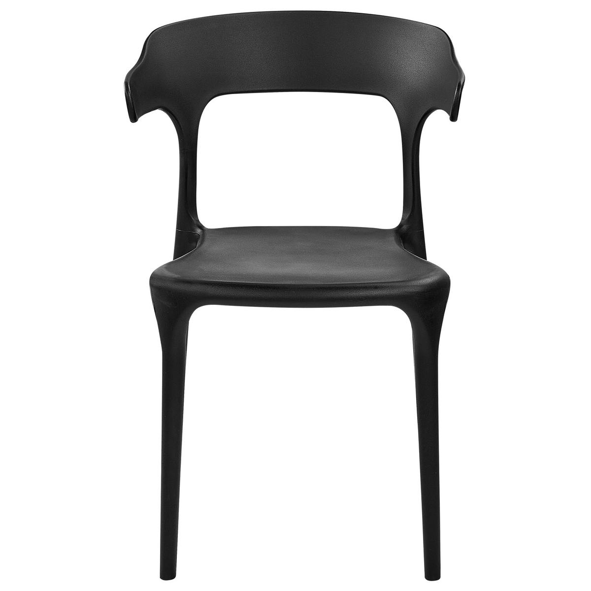 GARTENSTÜHLE 4er-Set Kunststoff schwarz Gubbio - Schwarz, Kunststoff (50/76/49cm) - Beliani