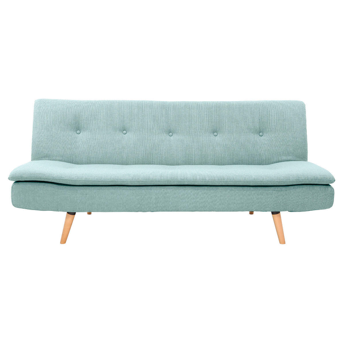 SCHLAFSOFA 3-Sitzer Skandinavisch Lagunenblau SENSO - Salbeigrün, Textil (86/81.5/182cm) - Miliboo