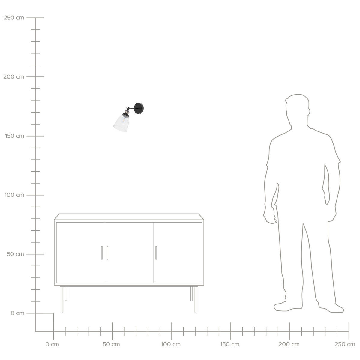 WANDLEUCHTE 2er-Set Lovat 25/14/26 cm - Schwarz, Metall (14/26/25cm) - Beliani