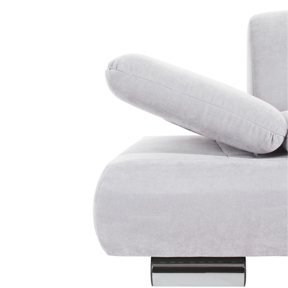 SOFA 2-Sitzer Kaye Bezug Veloursstoff Metallfuß verchromt / creme - Weiß, Kunststoff (190/76/90cm) - 58aufmkessel