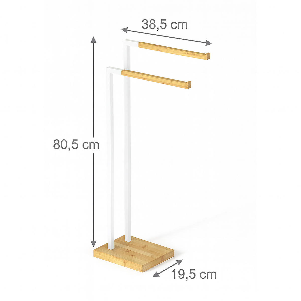 HANDTUCHHALTER - Weiß, Holz/Kunststoff (38.5/80.5/19.5cm) - Relaxdays