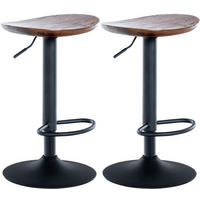 BARHOCKER 2er Set Shelton walnuss - Schwarz/Braun, Holz/Metall (41/80/38.5cm) - TPFLiving