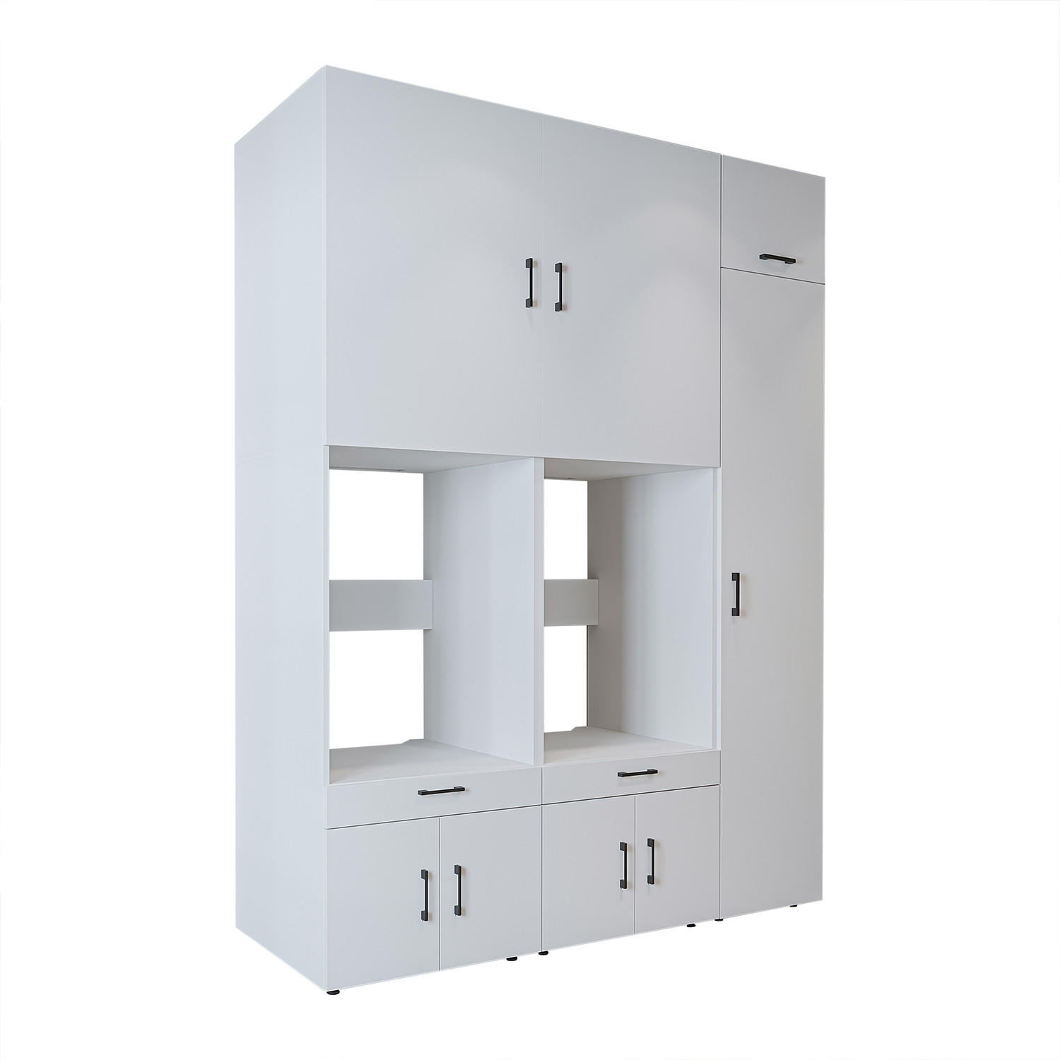 WASCHMASCHINENSCHRANK Serie 3 179cm Breit, 240cm Hoch - Weiß, Holzwerkstoff (179/240/67cm)