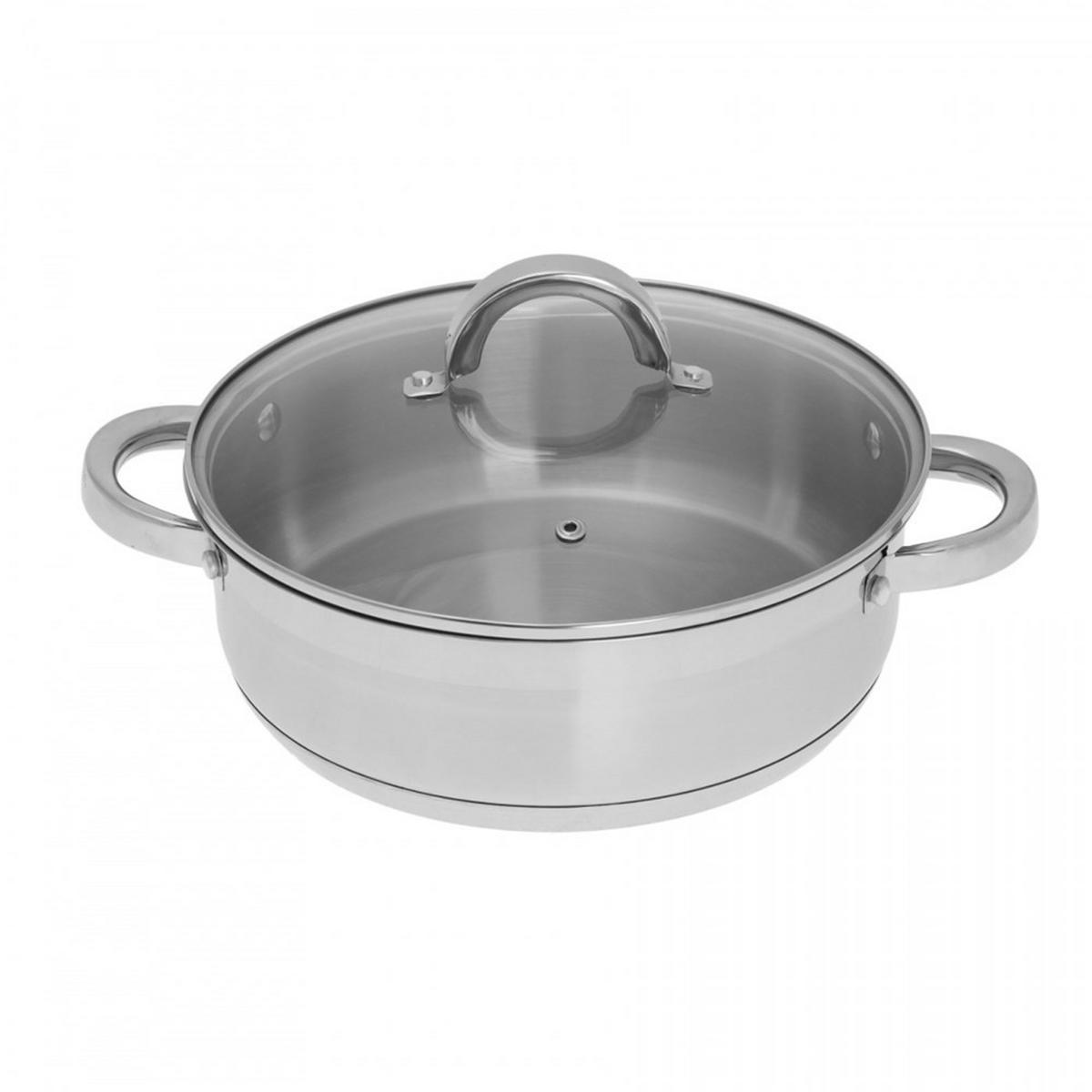 TOPF Silber 24/24/8 cm KB7172 - Silberfarben, Metall (24cm) - Klausberg 