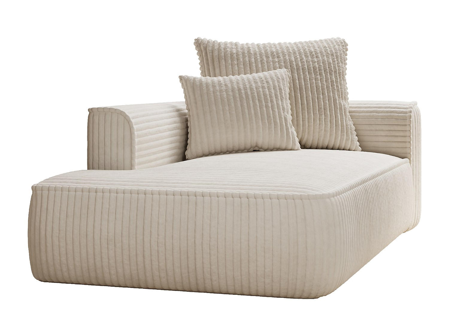 RECAMIERE ohne Schlaffunktion - 1 Person - Samt - Beige - - Beige, Textil (180/67/115cm) - Vente-Unique