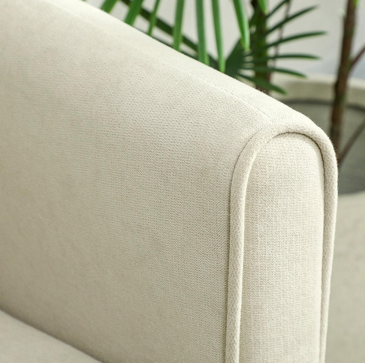 SOFA 2-Sitzer 124 cm Cream White - Weiß, Metall (124/92/73cm) - Meubliv