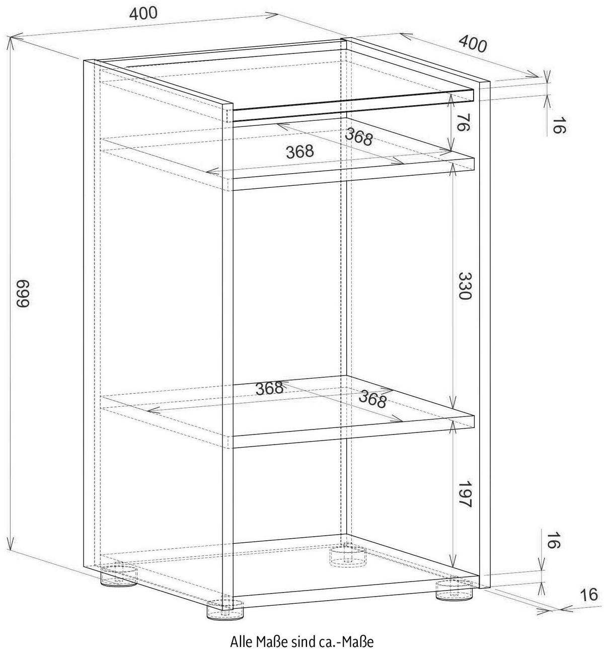 STANDCONTAINER Weiß matt, Eiche Wotan 40 x 70 cm, Aktenregal mit 3 Fächern - Eiche Wotan/Weiß, Holzwerkstoff/Kunststoff (40/70/40cm) - Furn.Design