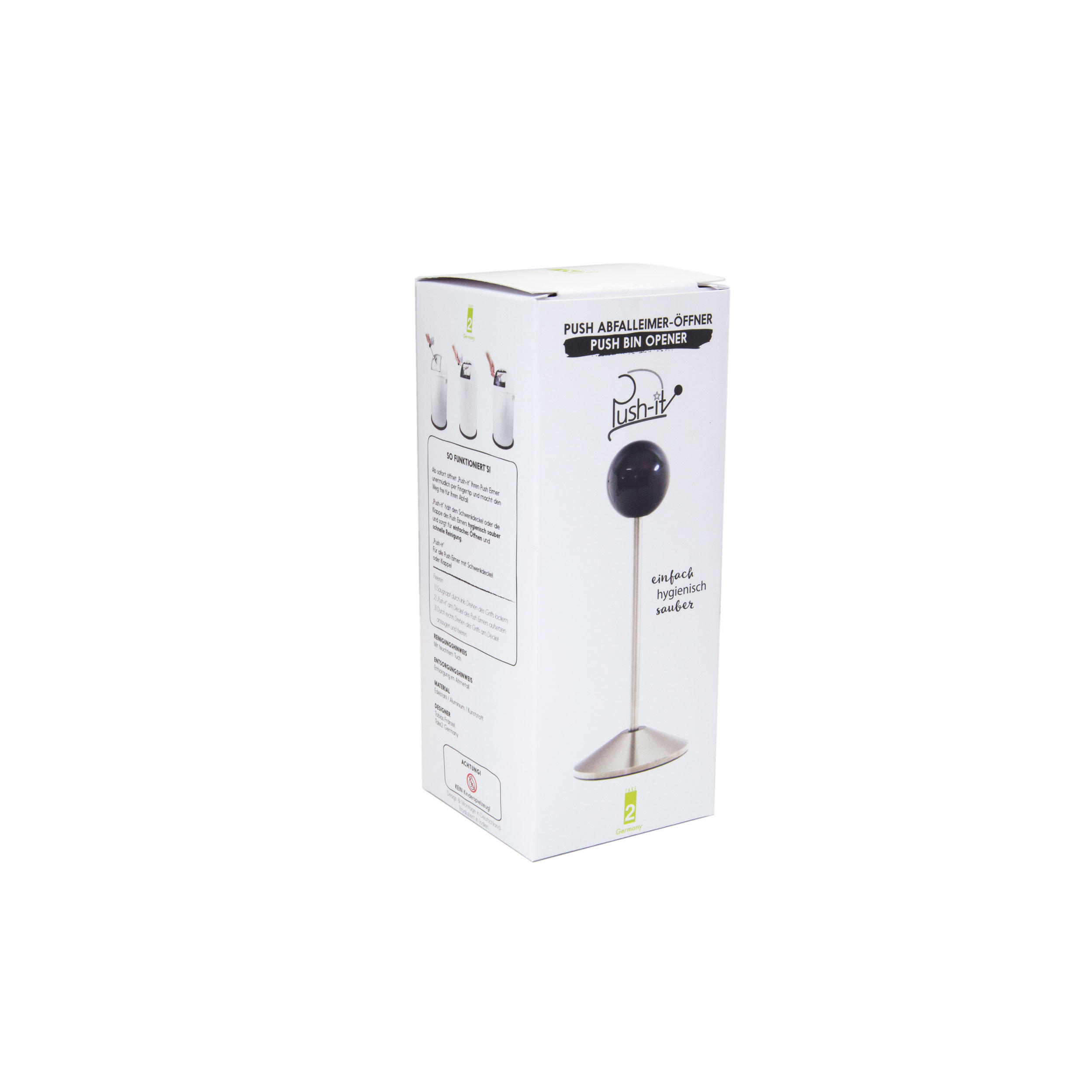 ABFALLEIMER Push-it, Schwarz - Schwarz, Metall (6.5/16.5/6.5cm) - Take2