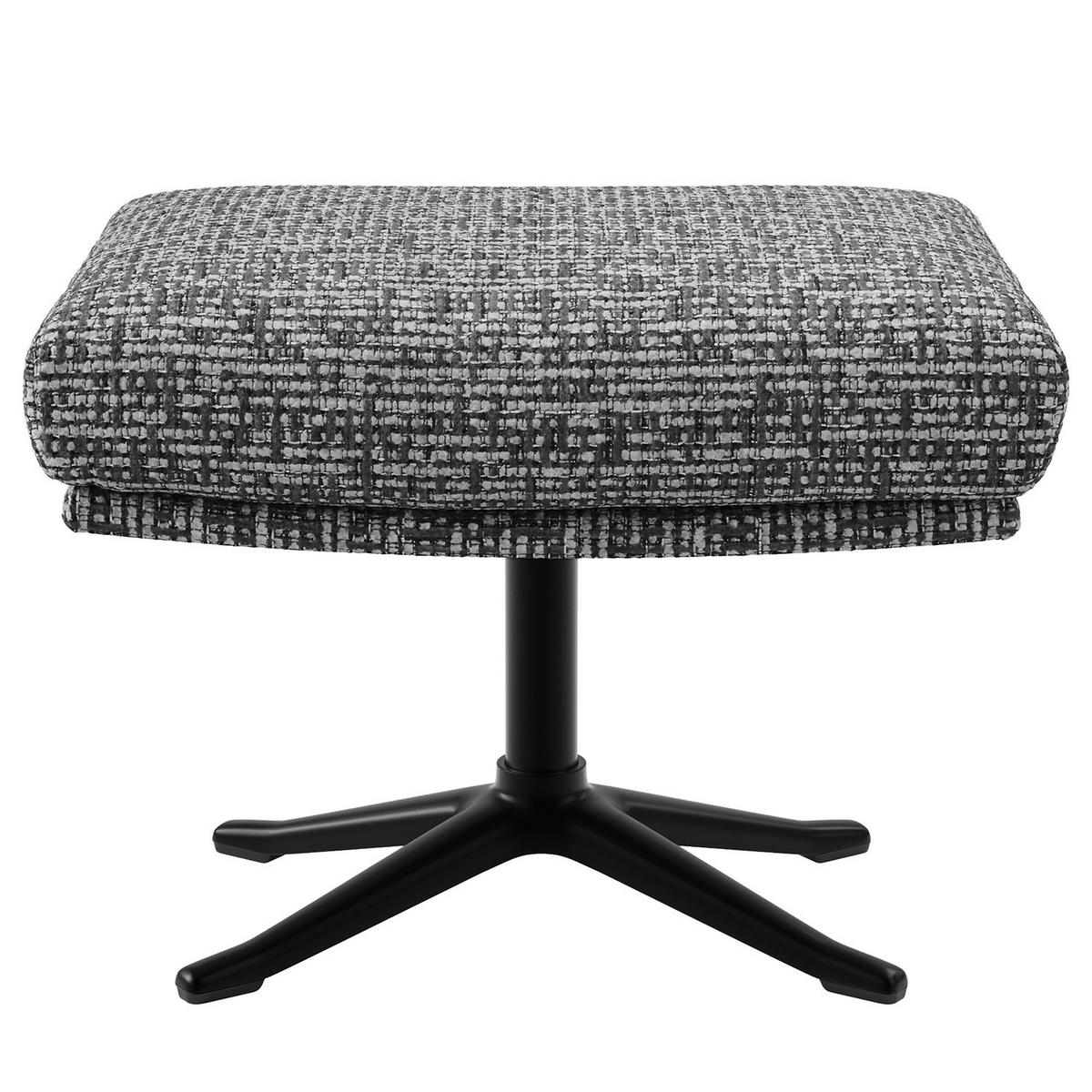 HOCKER mit Kreuzfuß - Schwarz/Grau, Textil/Metall (54/41/41cm) - home24