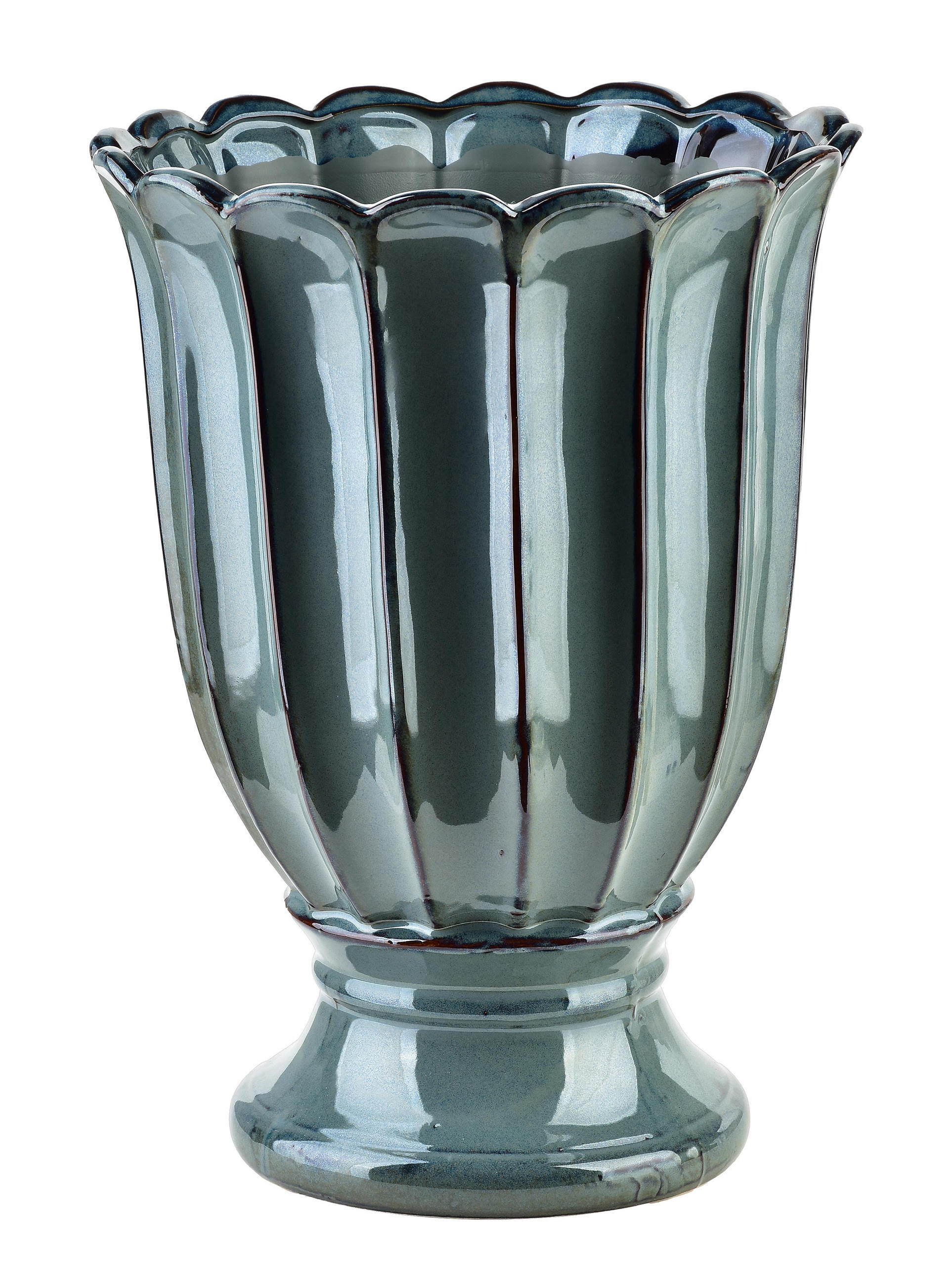 VASE Evam Blau 23/23/32 cm Keramik - Blau, Keramik (32cm) - Mondex