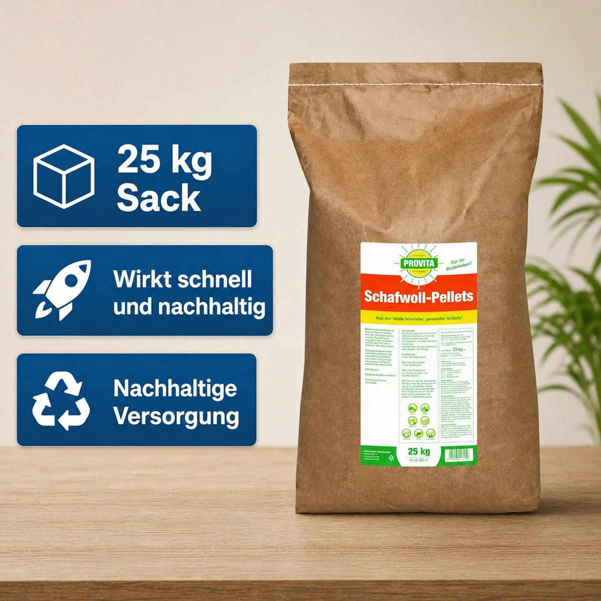 SCHAFWOLLPELLETS 25 kg - Braun, Naturmaterialien (40/50/40cm) - BONI-SHOP