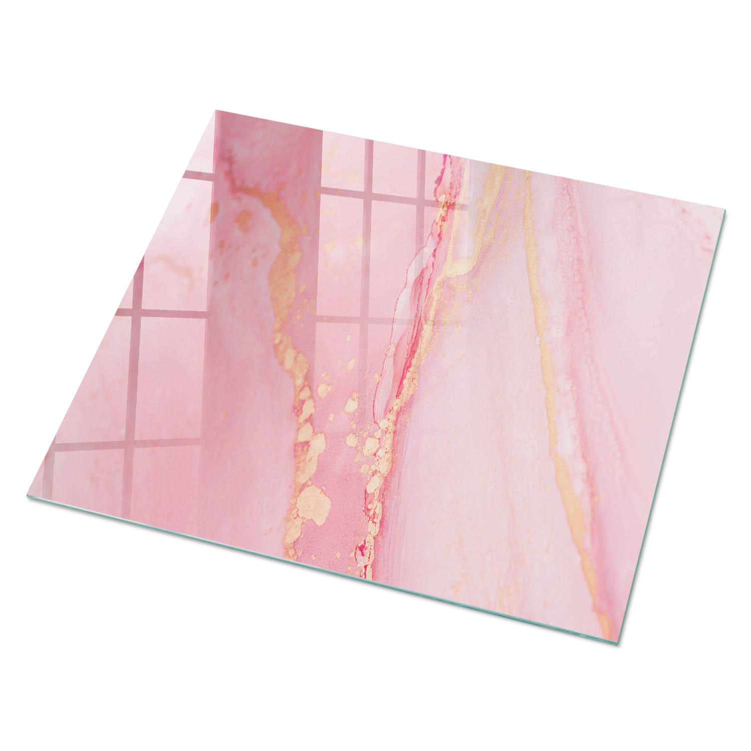 GLASPLATTE 80x60 cm – Rosa Abstraktion - Beige, Glas (0.4/80/60cm) - ArtPrintCave