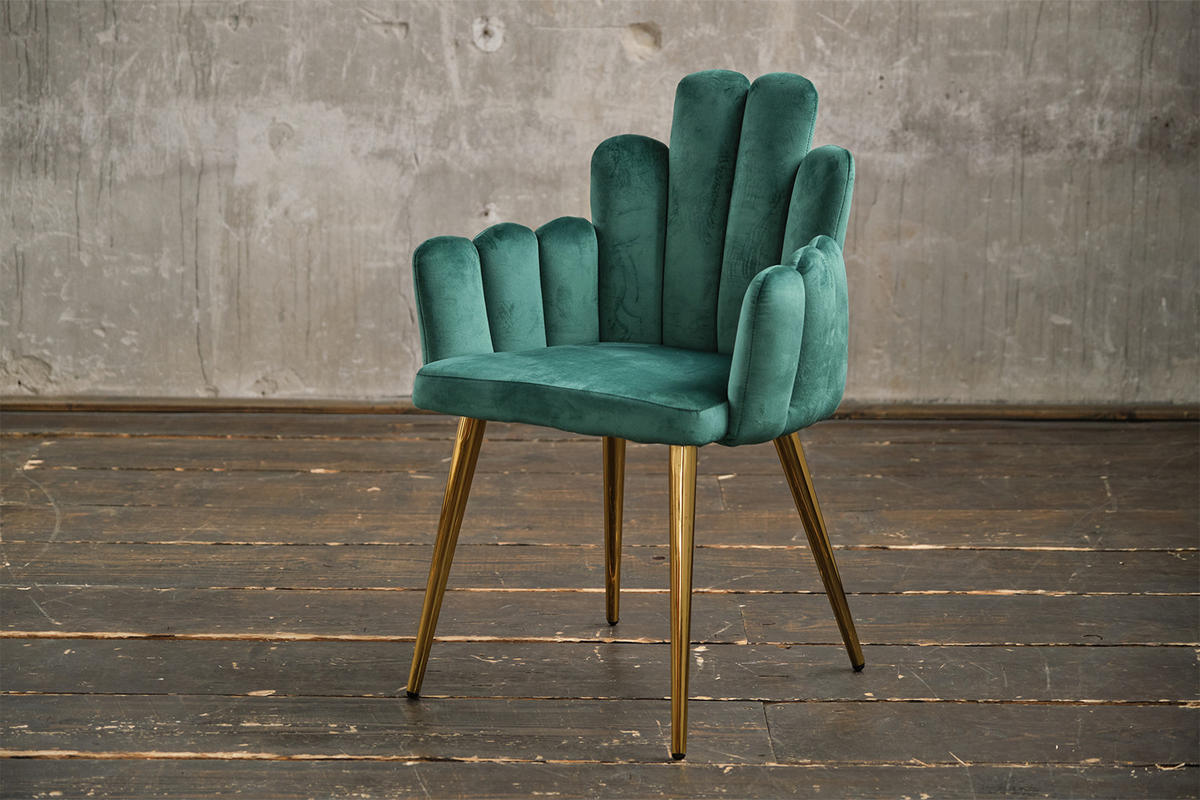 ESSZIMMERSTUHL FREJA Grün Velvet - Grün, Textil (59/86/55cm) - KAWOLA