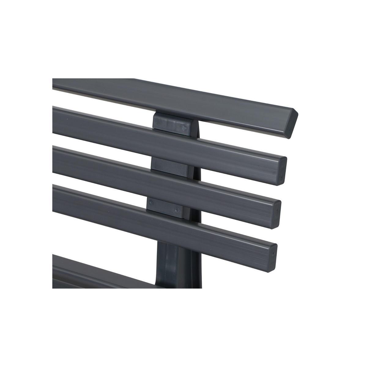 GARTENBANK Antigua 2 Sitzer Graphitgrau 74 x 120 x 54 cm Witterungskunststoff & UV Beständiger Kunststoff - Graphitfarben, Kunststoff (120/74/54cm) - PROREGAL