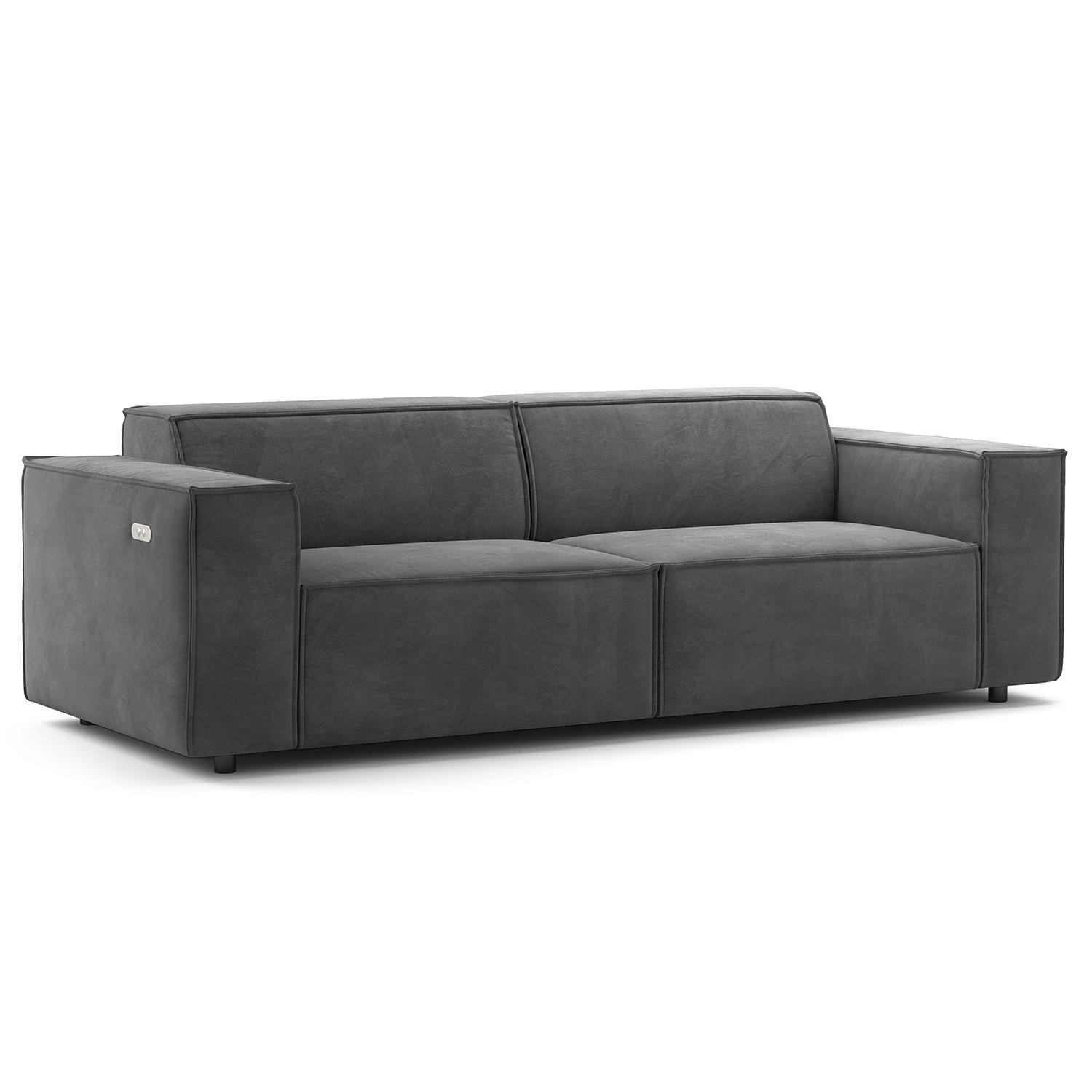 2,5-SITZER SOFA - Grau, Textil (223/70/96cm) - home24