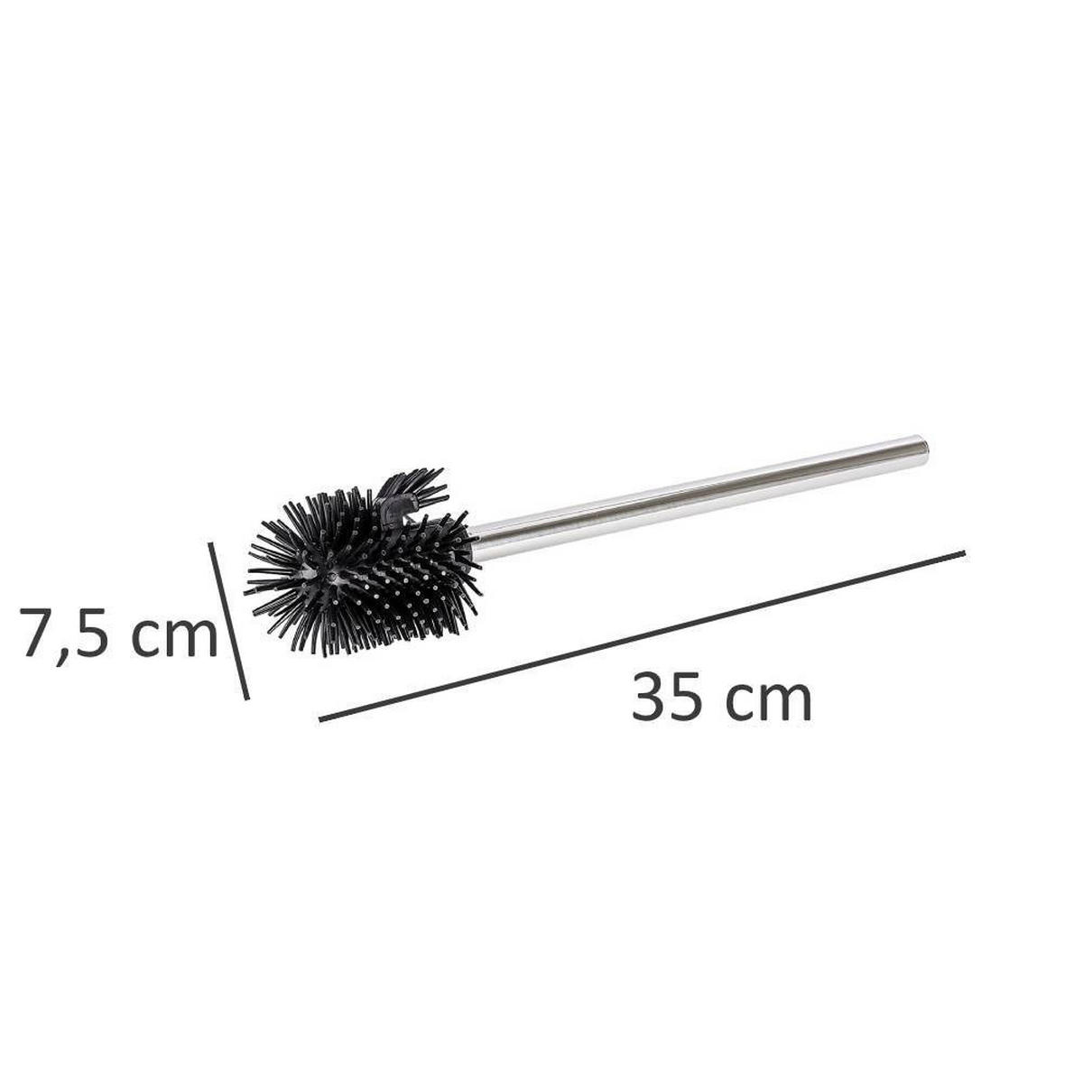 SILIKON-WC-BÜRSTE 7,5/7,5/35 cm - Silberfarben, Kunststoff (7.5/35/7.5cm) - Wenko