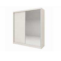 SCHWEBETÜRENSCHRANK Pamela 200 cm mit Spiegel, 2-türig, weiß - Weiß, Kunststoff (200/216/61cm) - Margaret Hadas24