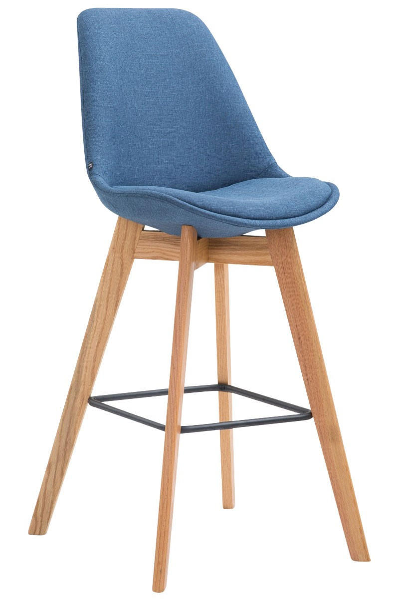 BARHOCKER Metz Massivholz 112x48x56 cm Blau - Blau, Textil (48/112/56cm) - furnicato