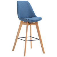 BARHOCKER Metz Massivholz 112x48x56 cm Blau - Blau, Textil (48/112/56cm) - furnicato