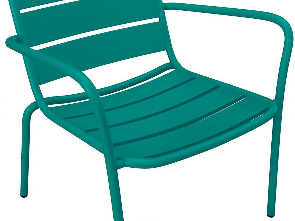 GARTENSESSEL niedrig & stapelbar - Metall - Blau - MIRMANDE von MYLIA - Opal, Metall (67.5/71.5/60cm) - Vente-Unique