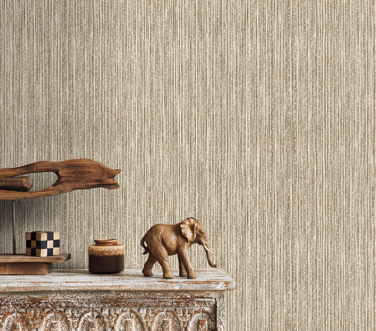 TAPETE Bambusmuster 53 cm x 10 m - Braun, Papier (53/1000cm) - Sanders & Sanders