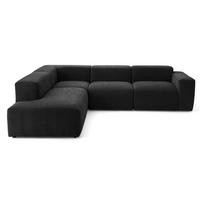 4-SITZER modulares Ecksofa HEAVEN SET 2 Links, Breite 300 cm Webstoff Schwarz - Schwarz, Holz/Kunststoff (300/245cm) - Muffo