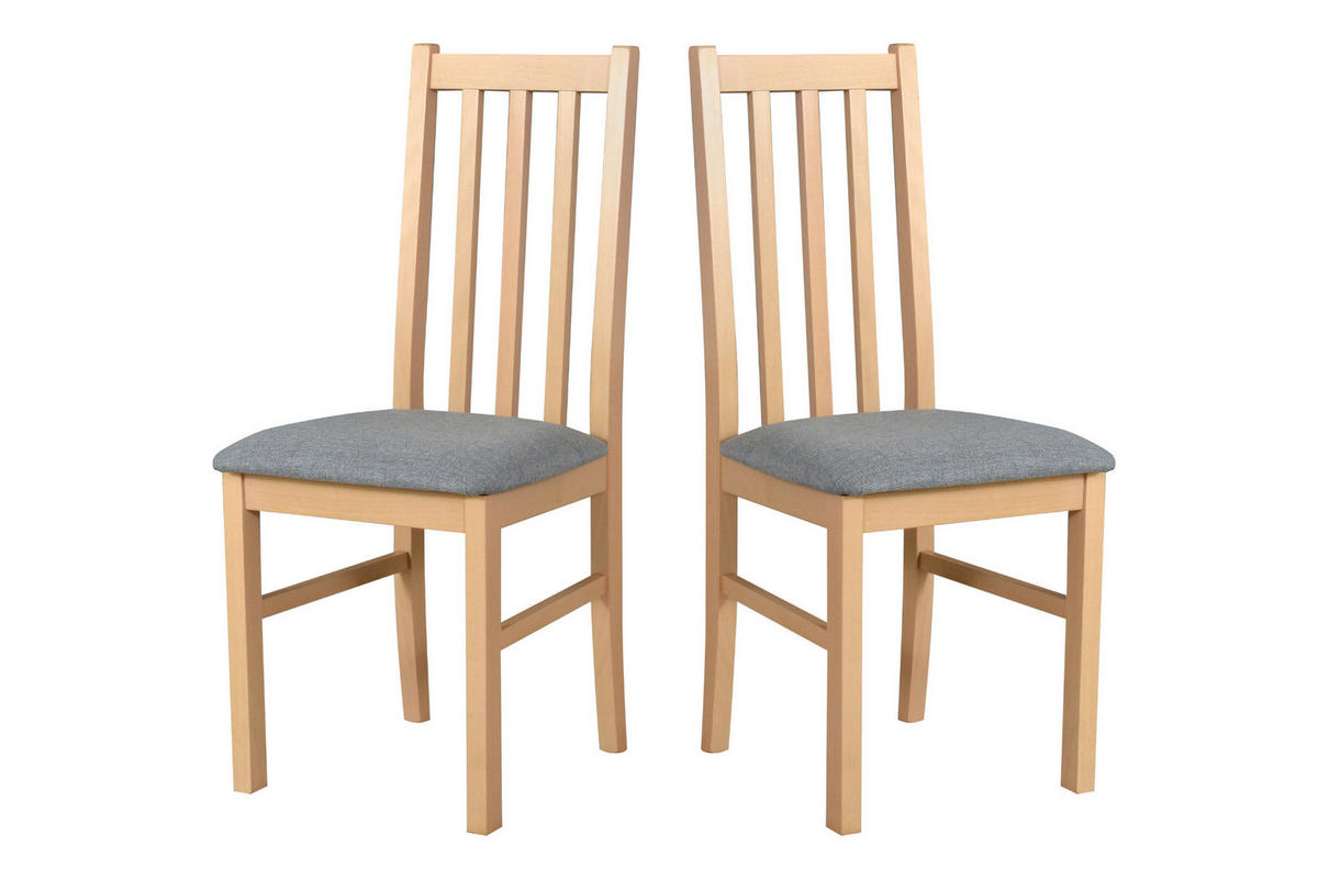 STUHL 2er Set BOS 10, sonoma - Fango/Sonoma Eiche, Holz (43/94/40cm) - Leaf Design